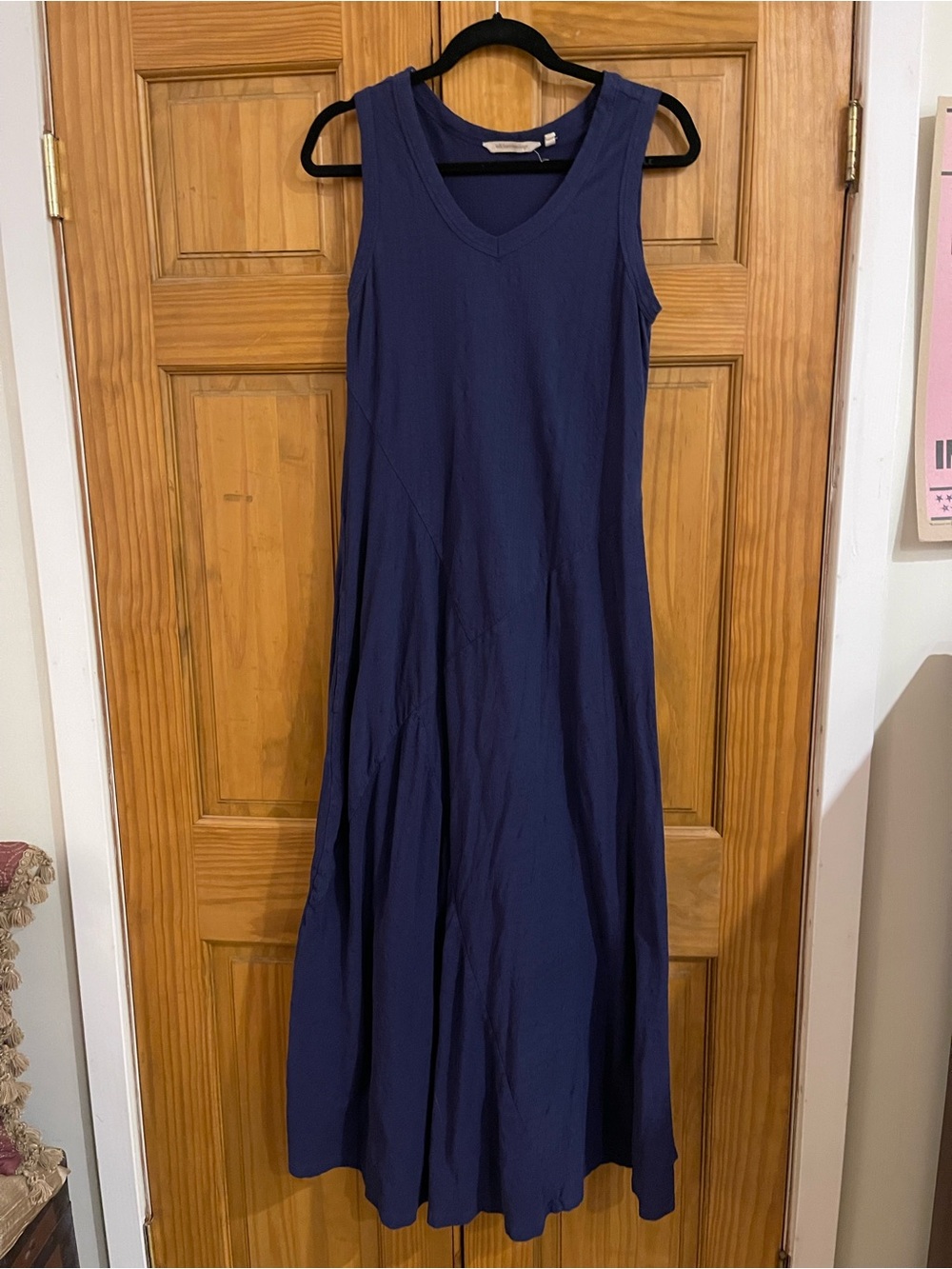 Soft Surroundings Navy Sleeveless V-Neck Maxi Dress